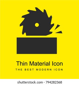 Electrical saw wheel cutting tool bright yellow material minimal icon or logo design
