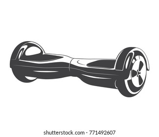 Electrical self balancing scooter modern eco transport silhouette. Vector illustration