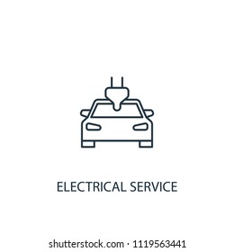 Electrical service concept line icon. Simple element illustration. Electrical service concept outline symbol design from car service set. Can be used for web and mobile UI/UX
