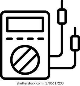 Electrical Service Concept Vector Icon Design, HVAC Electric Circuit Diagnosis Repair Service Tool On White Background