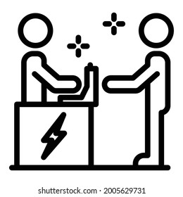 Electrical service icon. Outline electrical service vector icon for web design isolated on white background