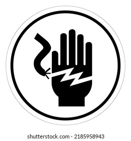 Electrical Shock Electrocution Of Circle Symbol Sign, Vector Illustration, Isolate On White Background Label .EPS10 