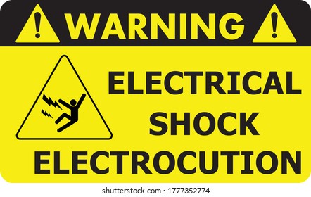 Electrical Shock Electrocution warning banner, sign vector Illustration Symbol. print-ready.