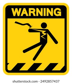 Electrical Shock Electrocution Warning Sign, Vector Illustration, Isolate On White Background Label .EPS10