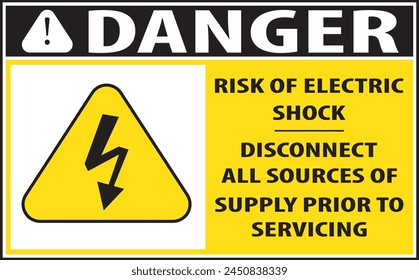 Electrical shock hazard warning sign 