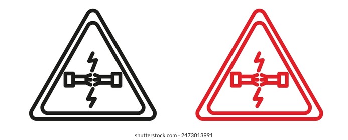 Electrical Short Circuit Icon for Safety Warnings, Hazard Prevention, and Technical Issues