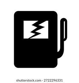 Icono negro apagado eléctrico, Ilustración vectorial, aislado en la etiqueta blanca del fondo. EPS10
