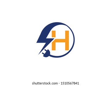 Electrical sign with the letter,  Electricity Logo, electric logo and icon Vector design Template.