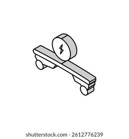 electrical skateboard isometric icon vector. electrical skateboard sign. isolated symbol illustration
