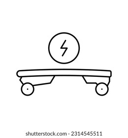 electrical skateboard line icon vector. electrical skateboard sign. isolated contour symbol black illustration