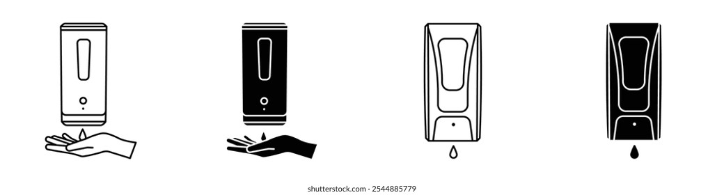 Electrical soap box icon collection in black and white filled and solid vector style.