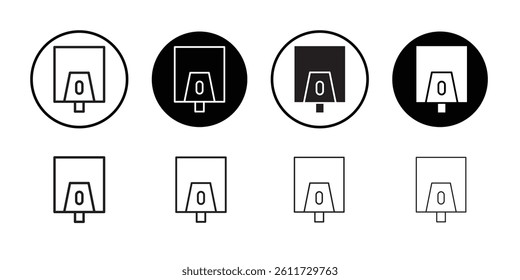 Electrical soap box icon Flat simple outline set