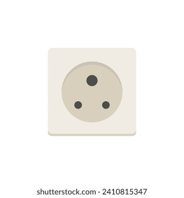 Electrical socket flat design vector illustration. House electricity and power concept. Voltage cable off. Energy cable unplug.