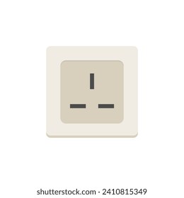 Electrical socket flat design vector illustration. House electricity and power concept. Voltage cable off. Energy cable unplug.