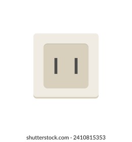 Electrical socket flat design vector illustration. House electricity and power concept. Voltage cable off. Energy cable unplug.