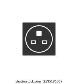 Electrical socket icon isolated on white background. Power plug symbol modern, simple, vector, icon for website design, mobile app, ui. Vector Illustration