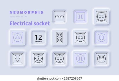 Electrical socket icon. Power outlet, plug types, voltage regulation, energy distribution, connectivity, infrastructure, home appliances, charging station, electric safety, smart solutions, technology