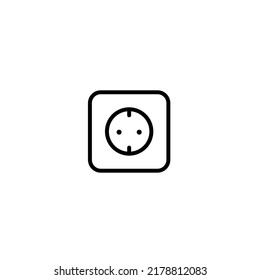 Electrical socket line vector design template and illustration with editable stroke
