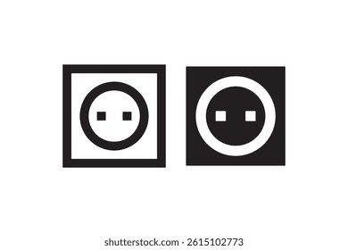 Electrical socket outlet icon in black silhouette Vector