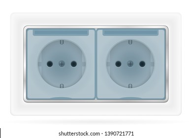 electrical socket outlet for indoor electricity wiring stock vector illustration isolated on white background