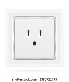 electrical socket outlet for indoor electricity wiring stock vector illustration isolated on white background