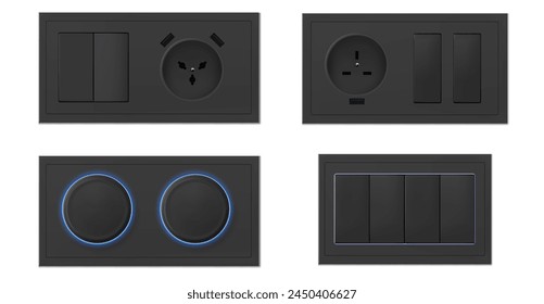 electrical socket set vector illustration