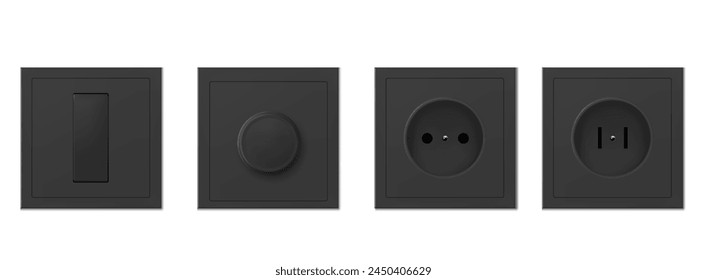 electrical socket set vector illustration