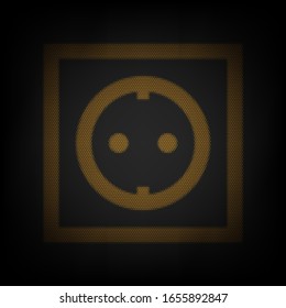 Electrical socket sign. Icon as grid of small orange light bulb in darkness. Illustration.