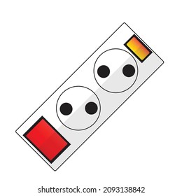 An electrical socket strip with a button and light 