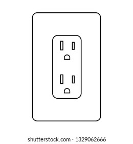 Electrical socket Type B. Power plug and Canada flag vector illustration.