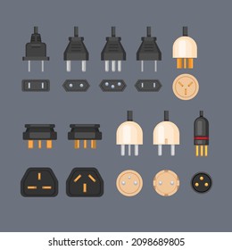 Electrical socket type collection set illustration vector