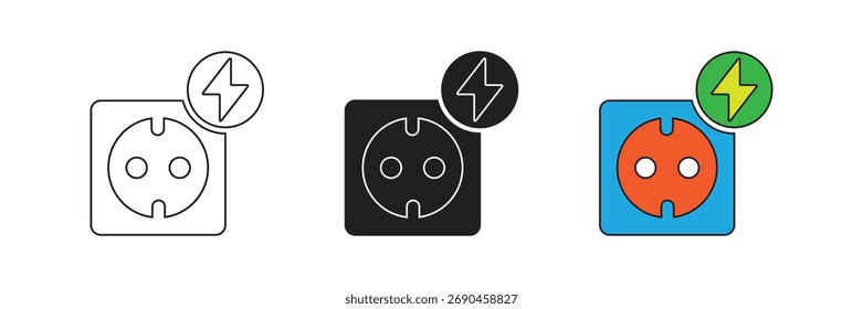 Electrical socket vector icon. Simple element illustration. Electrical socket icon