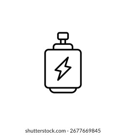 Elektrisches Funkensymbol für Energiespeicherung und Innovation in einem Behälter