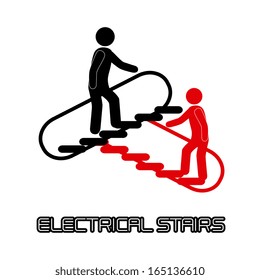 electrical stars with people over white background