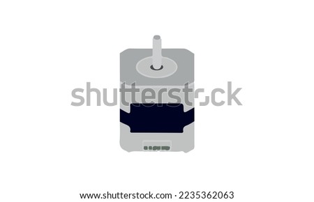 Electrical stepping motor NEMA standard isolated on white background