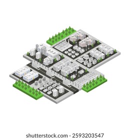 Electrical substation isometric illustrator in vector