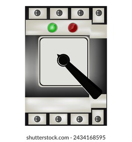 electrical switch, switch contact on white background