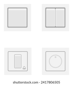 electrical switch for indoor electricity wiring stock vector illustration isolated on white background