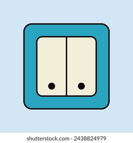 Electrical Switch two buttons flat icon. Construction, repair and building vector design and illustration