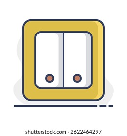Electrical Switch two buttons flat icon. Construction, repair and building vector design and illustration