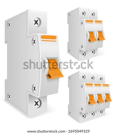 electrical switches automatic circuit breaker vector illustration isolated object icons