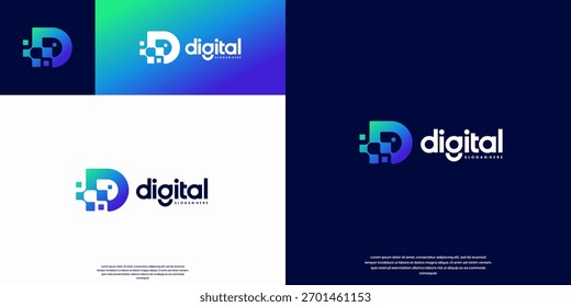 logotipo educação sistema elétrico, com conceitos de letras, conexões de rede, serviços digitais, modelos gráficos vetoriais.