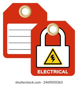 Etiqueta Eléctrica Símbolo Símbolo, Ilustración vectorial, Aislado Sobre Fondo Blanco. EPS10