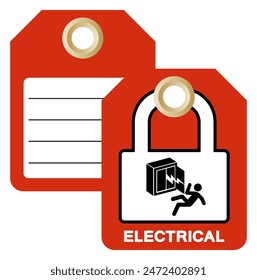 Electrical Tag Label Symbol Sign, Vector Illustration, Isolate On White Background. EPS10