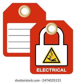 Elektro-Tag-Label-Symbol-Zeichen, Vektorillustration, Isolieren auf weißem Hintergrund. EPS10