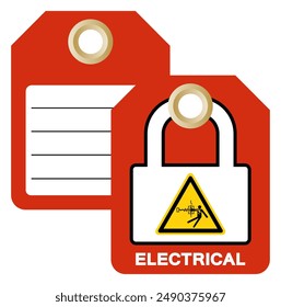 Electrical Tag Label Symbol Sign, Vector Illustration, Isolate On White Background. EPS10