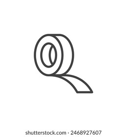 Electrical Tape line icon. linear style sign for mobile concept and web design. Insulating tape outline vector icon. Symbol, logo illustration. Vector graphics