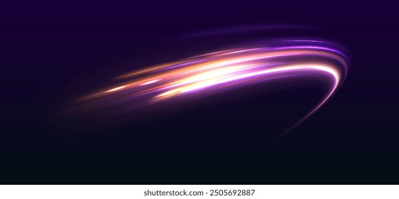 Electrical technology in futuristic style neon speed waves. Bright sparkling speed line for futuristic design and banner.	