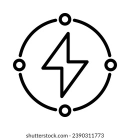 Electrical technology icon. Outline style. Vector. Isolate on white background.