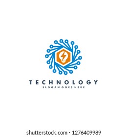 electrical technology logo template vector illustration